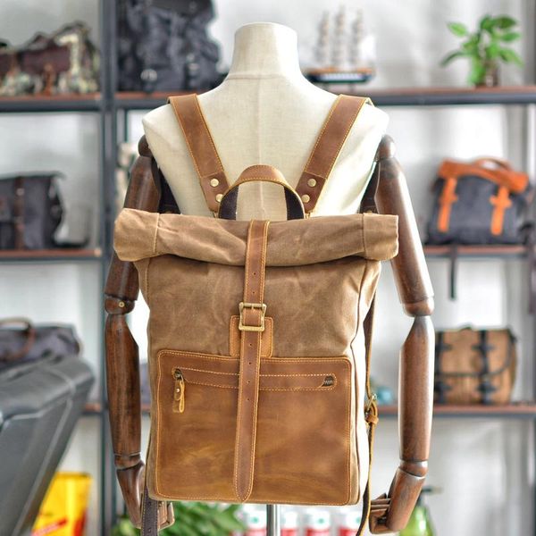 backpack retro rucksack outdoor travel mountaineering hiking camping bag leisure men's stitching leather
backpack retro rucksack outdoor travel mountaineering hiking camping bag leisure men's stitching leather