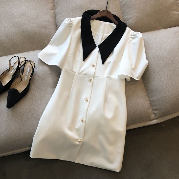 casual dresses summer peter pan collar puff sleeve women sweet bow button short mini elegant female 2021 hcq6, Black;gray
casual dresses summer peter pan collar puff sleeve women sweet bow button short mini elegant female 2021 hcq6, Black;gray