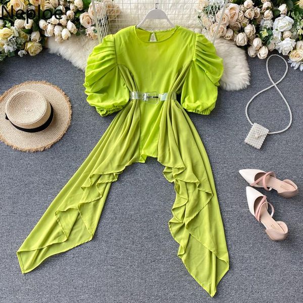 neploe blouse women ins fashion o neck puff short sleeve female solid irregular ruffled stitching long shirt blusas 1d821 women's blou, White
neploe blouse women ins fashion o neck puff short sleeve female solid irregular ruffled stitching long shirt blusas 1d821 women's blou, White
