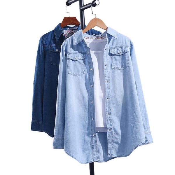 men's casual shirts women shirt denim cotton 2021 autumn thick pockets single breasted button up lapel long sleeve large size blue, White;black
men's casual shirts women shirt denim cotton 2021 autumn thick pockets single breasted button up lapel long sleeve large size blue, White;black