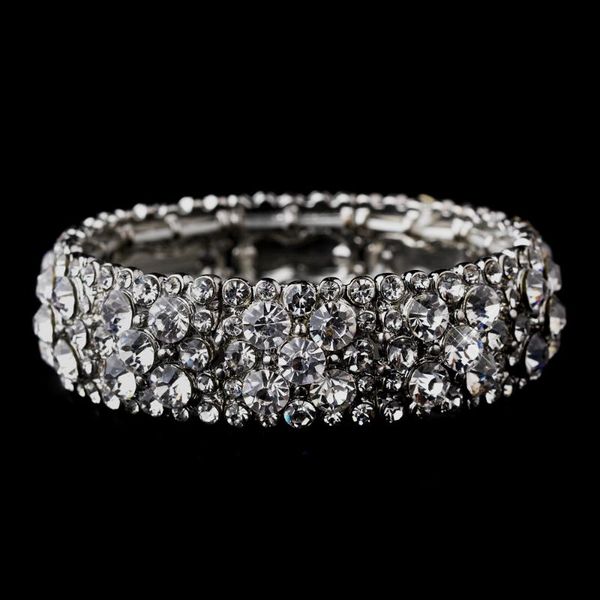 bangle vintage silver clear bling rhinestone crystal diamante stretch bracelets wedding jewelry, Black
bangle vintage silver clear bling rhinestone crystal diamante stretch bracelets wedding jewelry, Black