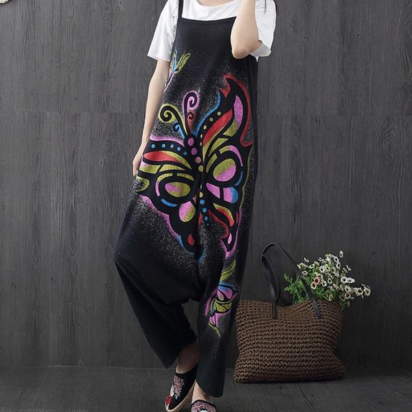 women's pants & capris high quaity 2021 fashion ladies overalls cotton loose jumpsuits and rompers buerfly print plus size ankle length, Black;white
women's pants & capris high quaity 2021 fashion ladies overalls cotton loose jumpsuits and rompers buerfly print plus size ankle length, Black;white