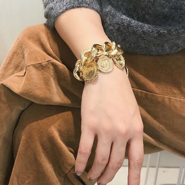link, chain exaggerated geometric big coins women choker chunky portrait men fashion accessories jewelry bracelets thick, Black
link, chain exaggerated geometric big coins women choker chunky portrait men fashion accessories jewelry bracelets thick, Black