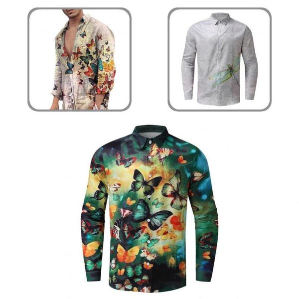 men's casual shirts single-breasted male temperament turndown collar shirt for daily wear, White;black
men's casual shirts single-breasted male temperament turndown collar shirt for daily wear, White;black