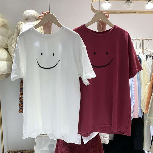women's t-shirt short summer dress 2021 korean version ins fashionable smiling face printing loose student half sleeve gcj3, White
women's t-shirt short summer dress 2021 korean version ins fashionable smiling face printing loose student half sleeve gcj3, White