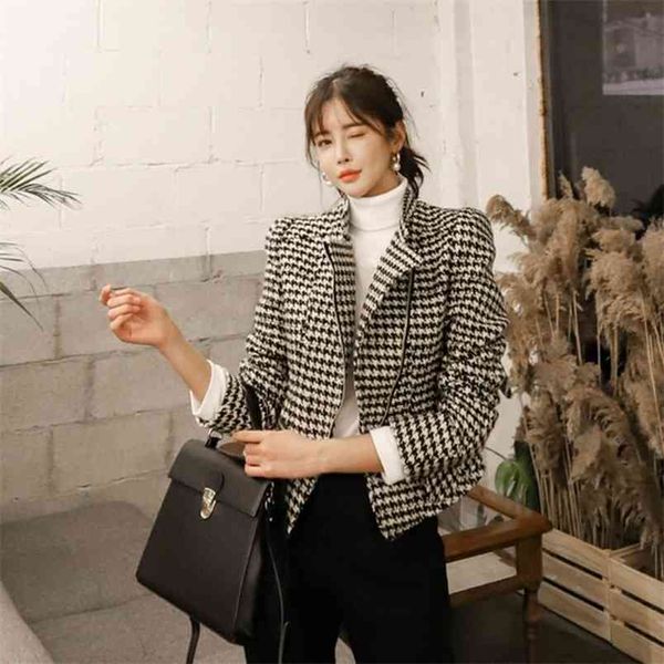 runway fashion retro houndstooth short jacket women coat spring suit collar england slim long sleeve small outwear 210514, Black;brown
runway fashion retro houndstooth short jacket women coat spring suit collar england slim long sleeve small outwear 210514, Black;brown