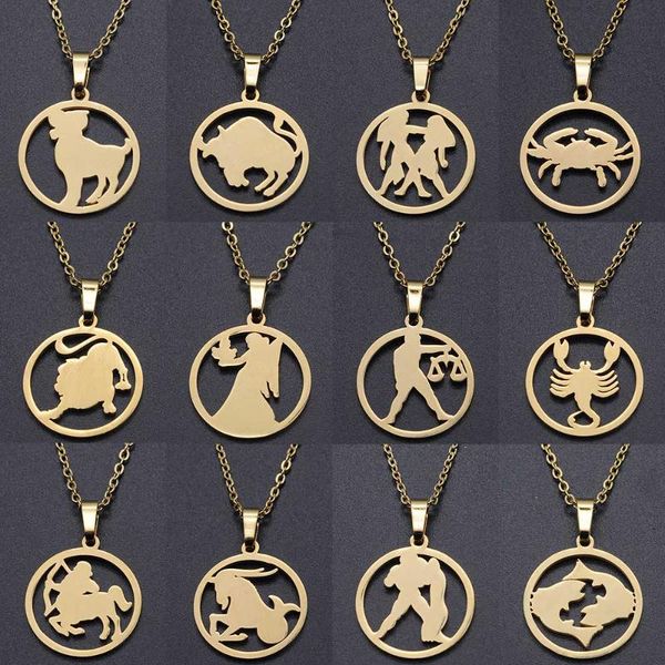 pendant necklaces 100% stainless steel gold star zodiac signs charm necklace for women wholesale dainty fashion jewelry, Silver
pendant necklaces 100% stainless steel gold star zodiac signs charm necklace for women wholesale dainty fashion jewelry, Silver