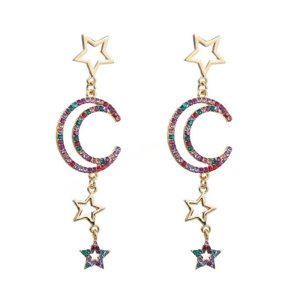 trendy crystal moon dangle earrings for woman vintage colorful rhinestone star tassel earrings female party jewelry, Silver
trendy crystal moon dangle earrings for woman vintage colorful rhinestone star tassel earrings female party jewelry, Silver
