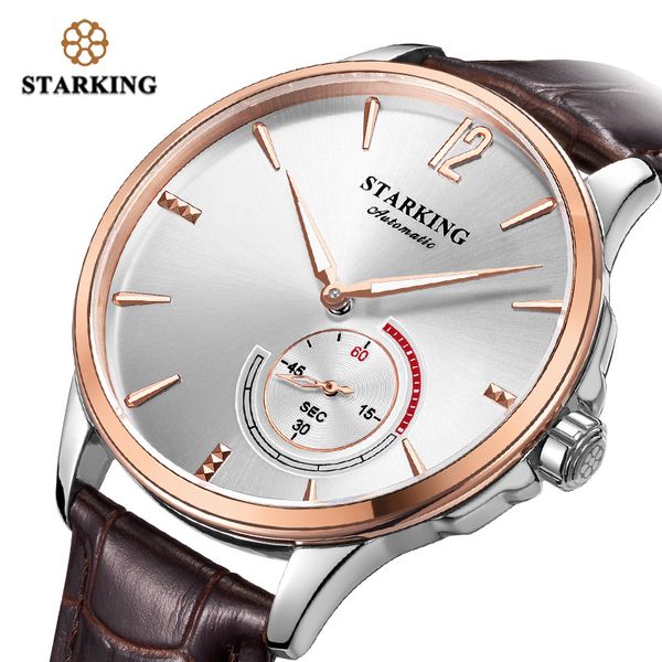 starking brand men watches luxury automatic mechanical casual fashion 50m waterproof leather strap, Slivery;brown
starking brand men watches luxury automatic mechanical casual fashion 50m waterproof leather strap, Slivery;brown