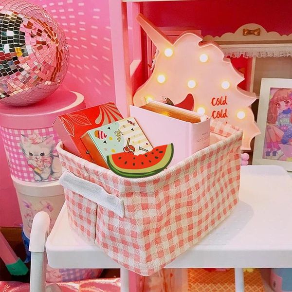 girl cute pink plaid home cotton linen fabric cosmetics debris storage basket foldable fruit deskbox baskets
girl cute pink plaid home cotton linen fabric cosmetics debris storage basket foldable fruit deskbox baskets