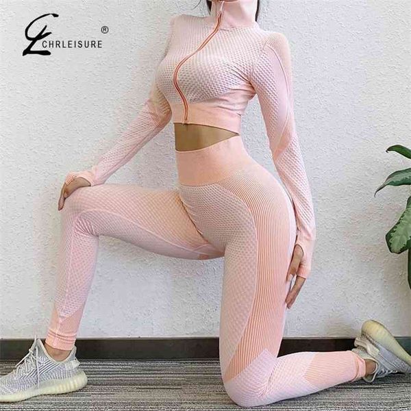 two piece set tracksuit women zipper workout long-sleeve crop tight leggings women fitness seamless clothes 210819, White
two piece set tracksuit women zipper workout long-sleeve crop tight leggings women fitness seamless clothes 210819, White
