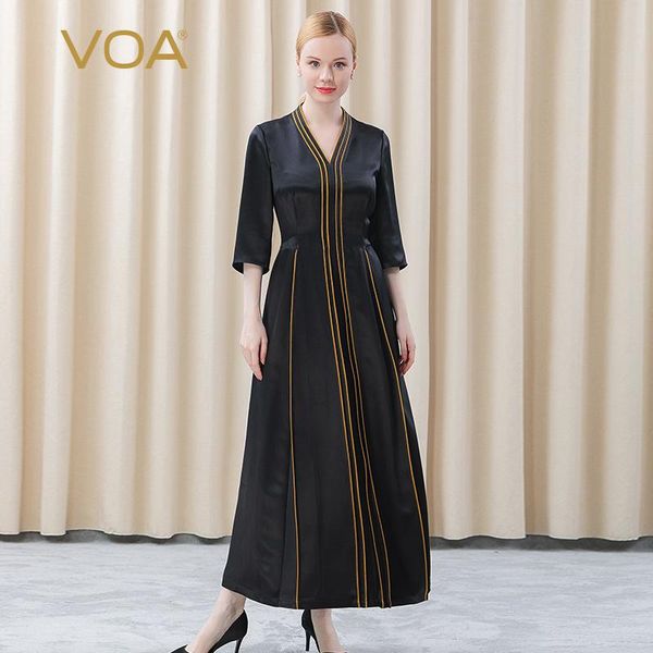 casual dresses voa heavy silk black double-sided satin heart collar open line decoration seven-point sleeve waist long dress ae580, Black;gray
casual dresses voa heavy silk black double-sided satin heart collar open line decoration seven-point sleeve waist long dress ae580, Black;gray