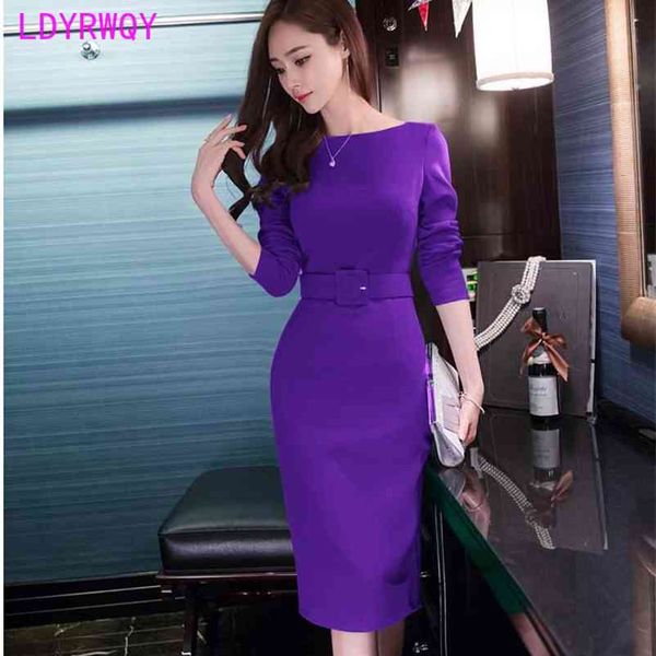 ldyrwqy dresses for fall/winter style purple long-sleeved temperament ladies slim bag hip women office lady 210603, Black;gray
ldyrwqy dresses for fall/winter style purple long-sleeved temperament ladies slim bag hip women office lady 210603, Black;gray