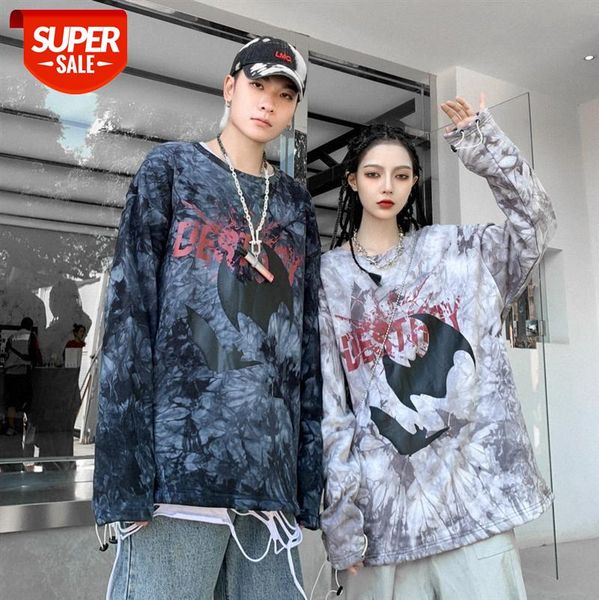 european and american street tie-dye bat print rock high oversize letter pullover t-shirt #fy8u, Black
european and american street tie-dye bat print rock high oversize letter pullover t-shirt #fy8u, Black
