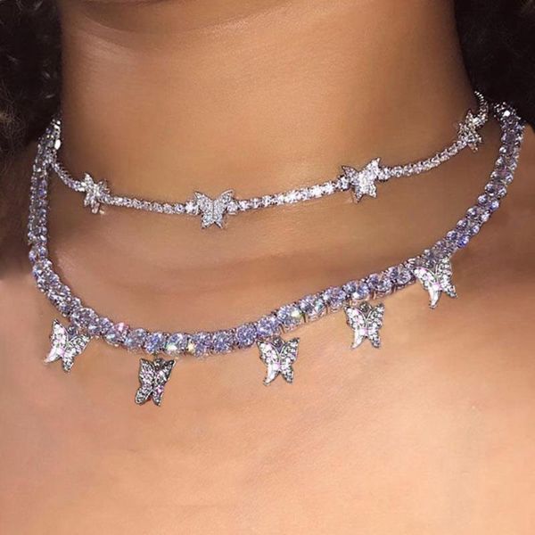 pendant necklaces 2pcs fashion butterfly necklace tennis chain choker for women statement bling rhinestone set wholesale jewelry, Silver
pendant necklaces 2pcs fashion butterfly necklace tennis chain choker for women statement bling rhinestone set wholesale jewelry, Silver
