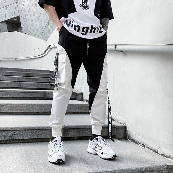 streetwear patchwork cargo pants men joggers sweatpants fashion trousers hip hop ribbon design harajuku pant male hg090 men's, Black
streetwear patchwork cargo pants men joggers sweatpants fashion trousers hip hop ribbon design harajuku pant male hg090 men's, Black
