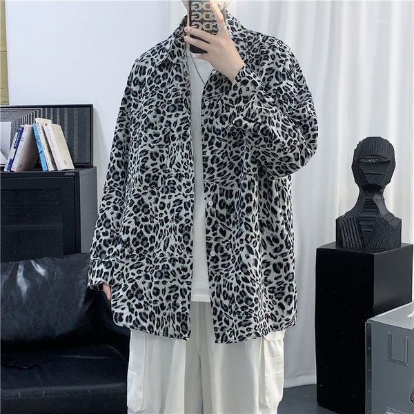 spring korean ins dark leopard print men's and women's casual long sleeve shirt kpop holiday hip hop shirts, White;black
spring korean ins dark leopard print men's and women's casual long sleeve shirt kpop holiday hip hop shirts, White;black