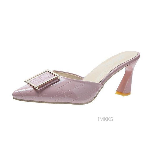summer patent leather women mules shoes woman half slippers high heel slides brand slip on sandales femme, Black
summer patent leather women mules shoes woman half slippers high heel slides brand slip on sandales femme, Black