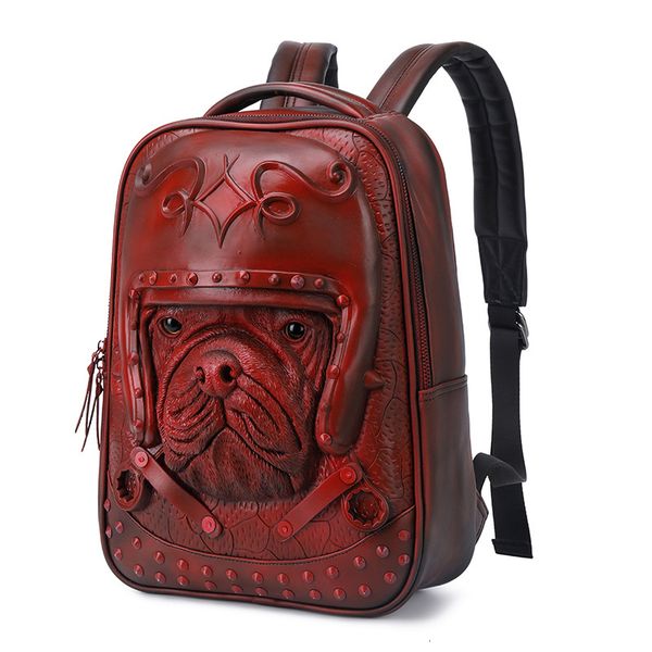 bags wallet backpack 3d embossed stereo men's punk street trend pu leather waterproof computer bag, Black;red
bags wallet backpack 3d embossed stereo men's punk street trend pu leather waterproof computer bag, Black;red