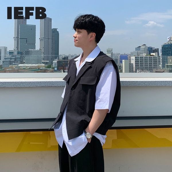 iefb spring summer causal korean streetwear fashion vest black white two color sleeveless cool waistcoat for male 9y6119 210524
iefb spring summer causal korean streetwear fashion vest black white two color sleeveless cool waistcoat for male 9y6119 210524