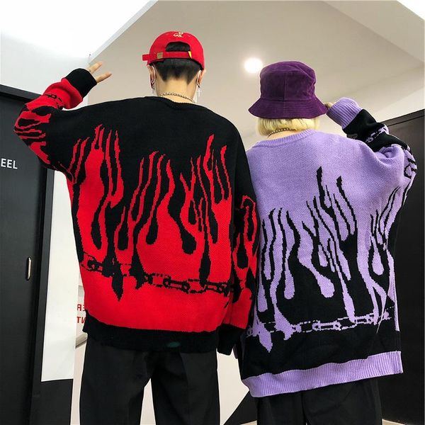 women's sweaters 2021 autumn and winter flame knit bat sleeve sweater casual long trendy printed loose boyfriend pullover, White;black
women's sweaters 2021 autumn and winter flame knit bat sleeve sweater casual long trendy printed loose boyfriend pullover, White;black