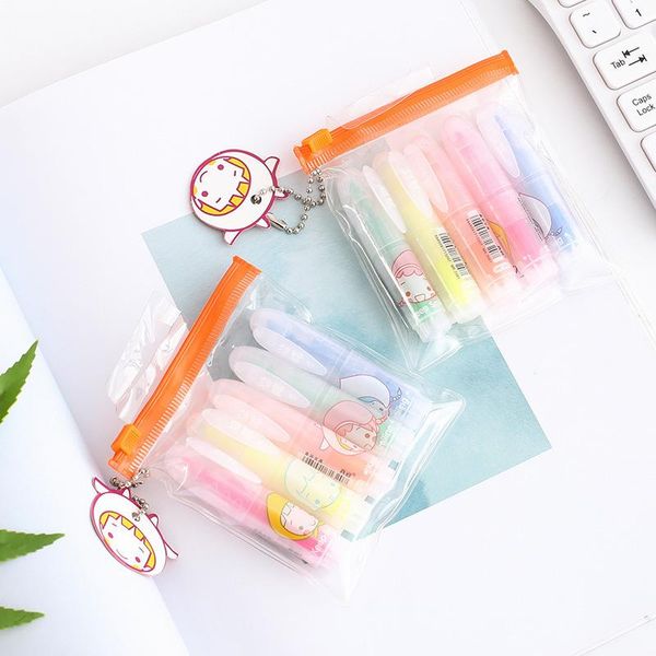 highlighters 5 pcs / set cute kawaii candy colored highlighter markers fluorescent pen student gift stationery school supplies, Black;red
highlighters 5 pcs / set cute kawaii candy colored highlighter markers fluorescent pen student gift stationery school supplies, Black;red