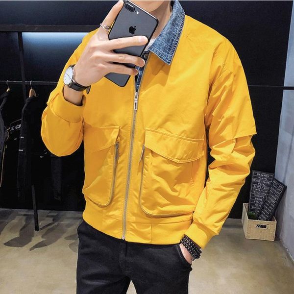 men's jackets korean version of loose fake two-piece baseball uniform spring and autumn denim jacket all-match tooling bomber, Black;brown
men's jackets korean version of loose fake two-piece baseball uniform spring and autumn denim jacket all-match tooling bomber, Black;brown