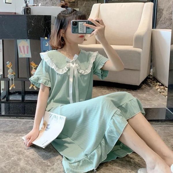 women's sleepwear summer nightdress milk silk pure color hedging doll collar sweet and cute princess style nightgown can be worn outsid, Black;red
women's sleepwear summer nightdress milk silk pure color hedging doll collar sweet and cute princess style nightgown can be worn outsid, Black;red