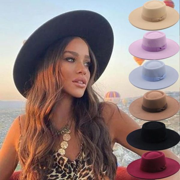 stingy brim hats classic autumn winter felt hat fedoras 9cm big for women british style vintage khaki lady flat jazz cap, Blue;gray
stingy brim hats classic autumn winter felt hat fedoras 9cm big for women british style vintage khaki lady flat jazz cap, Blue;gray
