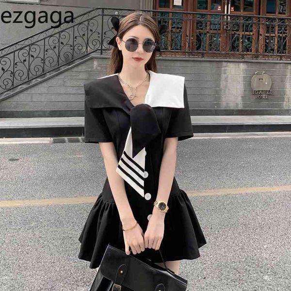 ezgaga elegant contrast bandage dress women fashion summer sailor collar preppy style losoe korean chic striped ladies new 210430, Black;gray
ezgaga elegant contrast bandage dress women fashion summer sailor collar preppy style losoe korean chic striped ladies new 210430, Black;gray