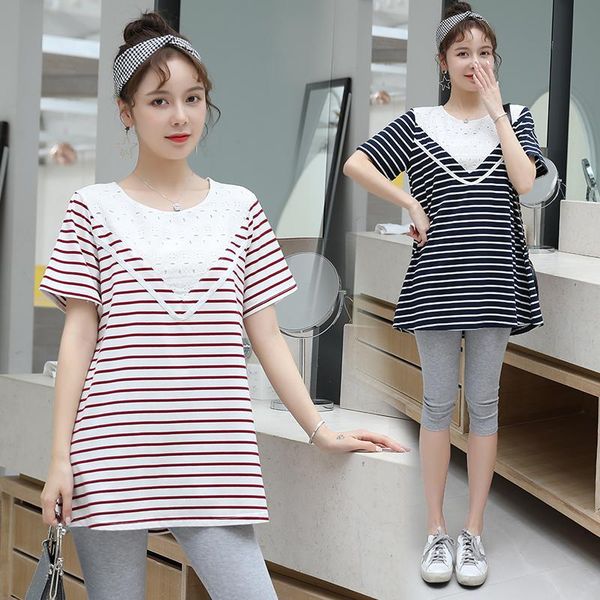 maternity & tees 619# striped cotton patchwork lace shirt summer casual t-shirt clothes for pregnant women pregnancy, White
maternity & tees 619# striped cotton patchwork lace shirt summer casual t-shirt clothes for pregnant women pregnancy, White