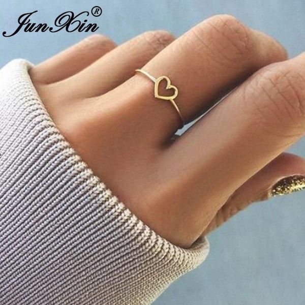 cluster rings junxin simple style hollow heart for women rose gold/silver color female stackable midi joint ring minimalist jewelry gift, Golden;silver
cluster rings junxin simple style hollow heart for women rose gold/silver color female stackable midi joint ring minimalist jewelry gift, Golden;silver