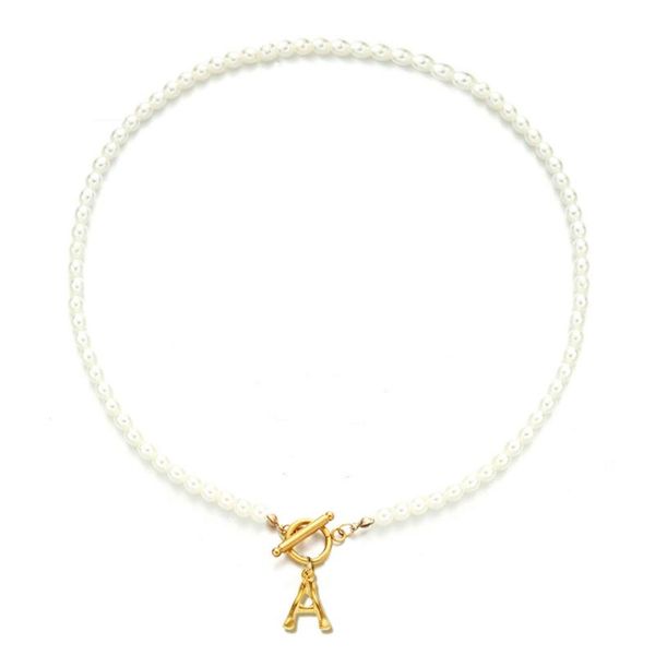 pendant necklaces stainless steel imitated pearl chain initial letter necklace for women alphabet choker collar customize name jewelry, Silver
pendant necklaces stainless steel imitated pearl chain initial letter necklace for women alphabet choker collar customize name jewelry, Silver