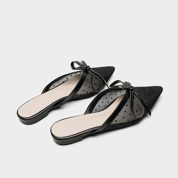 pointed baotou slippers women's summer 2021 hollow mesh flat bottom with fairy fashion joker, Black
pointed baotou slippers women's summer 2021 hollow mesh flat bottom with fairy fashion joker, Black