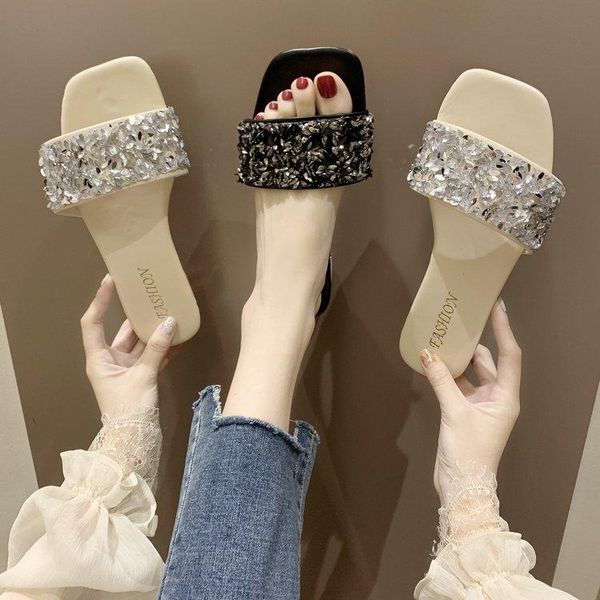sandals women flat crystal 2021 summer indoor outdoor beach shoes female slippers, Black
sandals women flat crystal 2021 summer indoor outdoor beach shoes female slippers, Black