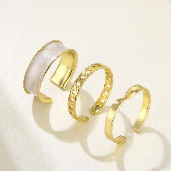 wedding rings 3pcs/set minimalist enamel twist hollow chain set for women punk stainless steel round circular stacking jewelry, Slivery;golden
wedding rings 3pcs/set minimalist enamel twist hollow chain set for women punk stainless steel round circular stacking jewelry, Slivery;golden