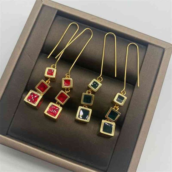 aaa designer jewelry onlineceli new style fashion women's small square long french earrings 17yk, Silver