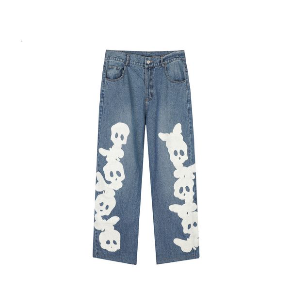 jeans towel embroidered skull print men's ins high street fashion brand loose straight pants casual wide leg, Blue
jeans towel embroidered skull print men's ins high street fashion brand loose straight pants casual wide leg, Blue