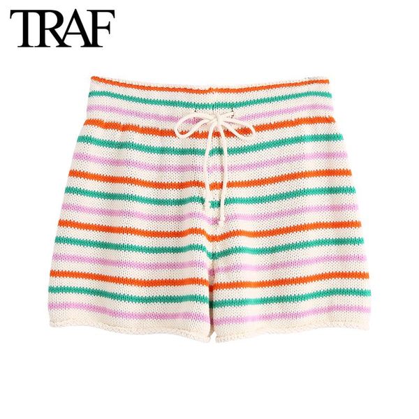 women's shorts women clothes 2022 summer chic lady rainbow knitted striped elastic high waist wide leg drawstring short, White;black
women's shorts women clothes 2022 summer chic lady rainbow knitted striped elastic high waist wide leg drawstring short, White;black