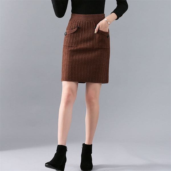 women's autumn winter skirt korean style solid color pocket split knit slim commuter short female s ll463 210506, Black
women's autumn winter skirt korean style solid color pocket split knit slim commuter short female s ll463 210506, Black