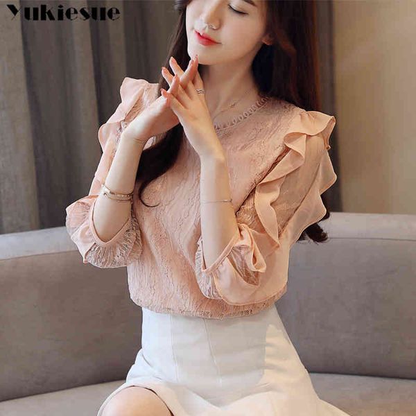 hollow out flower lace patchwork shirt ruffless three quarter femme blusas all-match women blouse chic button plus size 210518, White
hollow out flower lace patchwork shirt ruffless three quarter femme blusas all-match women blouse chic button plus size 210518, White
