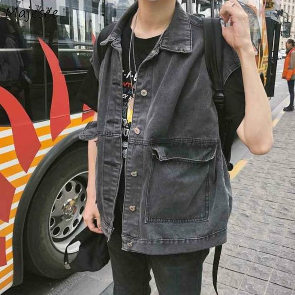 men's vests vest men solid denim retro simple casual vintage korean plus-size 3xl ulzzang mens coats sleeveless all-match loose safari-, Black;white
men's vests vest men solid denim retro simple casual vintage korean plus-size 3xl ulzzang mens coats sleeveless all-match loose safari-, Black;white