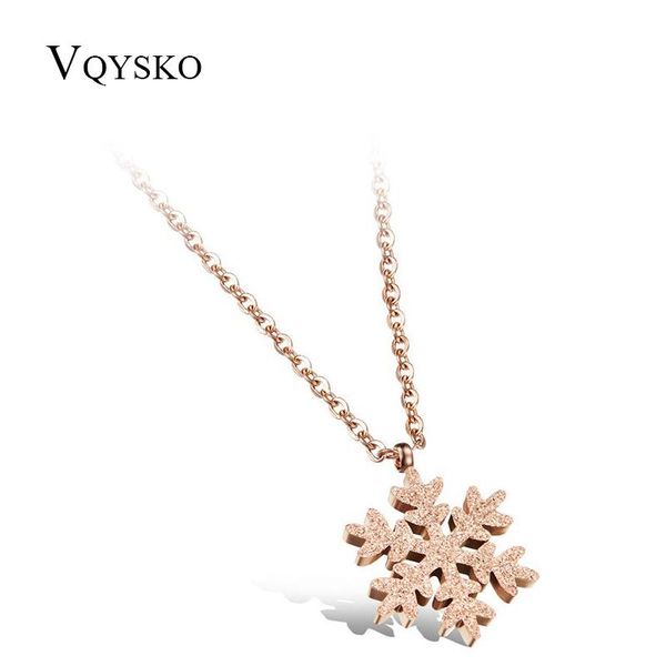 fashion rose gold-color stainless steel snowflake necklace dull polish statement for women pendant necklaces, Silver
fashion rose gold-color stainless steel snowflake necklace dull polish statement for women pendant necklaces, Silver