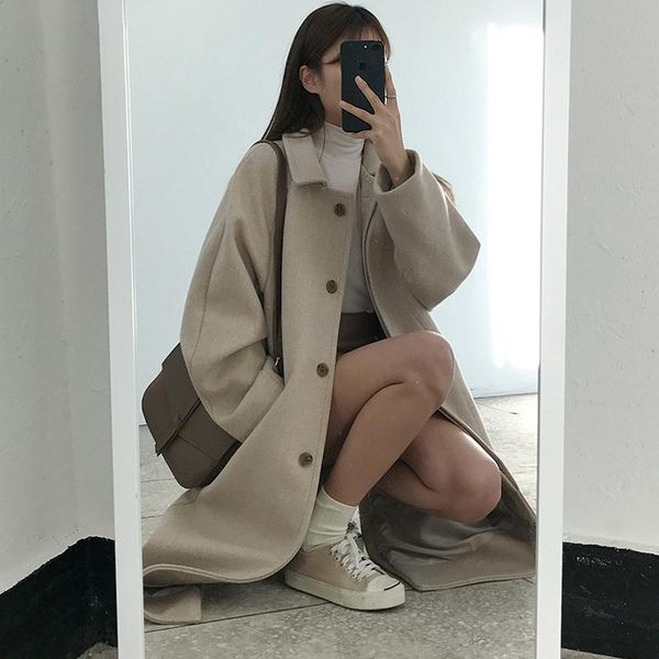 women's wool & blends winter coat women elegant woolen luxury coats jackets fashion overcoat plaszcze damskie clothing be50nz, Black
women's wool & blends winter coat women elegant woolen luxury coats jackets fashion overcoat plaszcze damskie clothing be50nz, Black