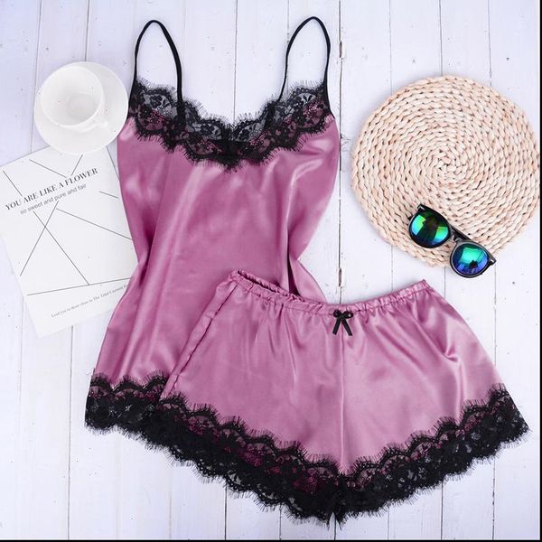 s 3xl size satin womens sleepwears pajama set black lace v neck pyjamas sleeveless cute cami and short, Black;red
s 3xl size satin womens sleepwears pajama set black lace v neck pyjamas sleeveless cute cami and short, Black;red