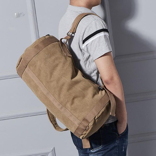 backpack outdoor sports large capacity gym bag canvas travel fashion bucket waterproof