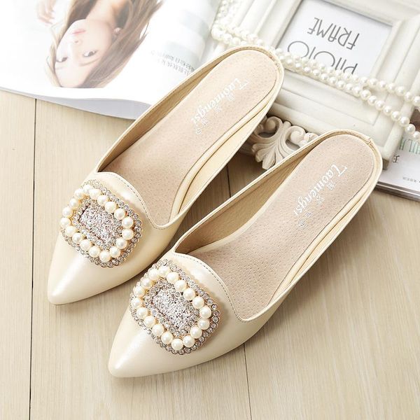 slippers plus size comfortable flat pointed sandals women's fashion rhinestone pearl buckle shoes zapatos de mujer, Black
slippers plus size comfortable flat pointed sandals women's fashion rhinestone pearl buckle shoes zapatos de mujer, Black