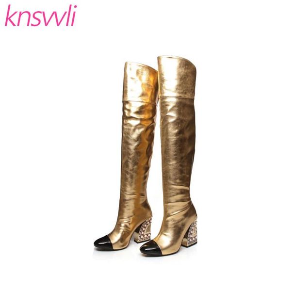 boots designer gold thigh high women rhinestone pearls chunky heels party shoes woman cowboy long zapatos de mujer, Black
boots designer gold thigh high women rhinestone pearls chunky heels party shoes woman cowboy long zapatos de mujer, Black
