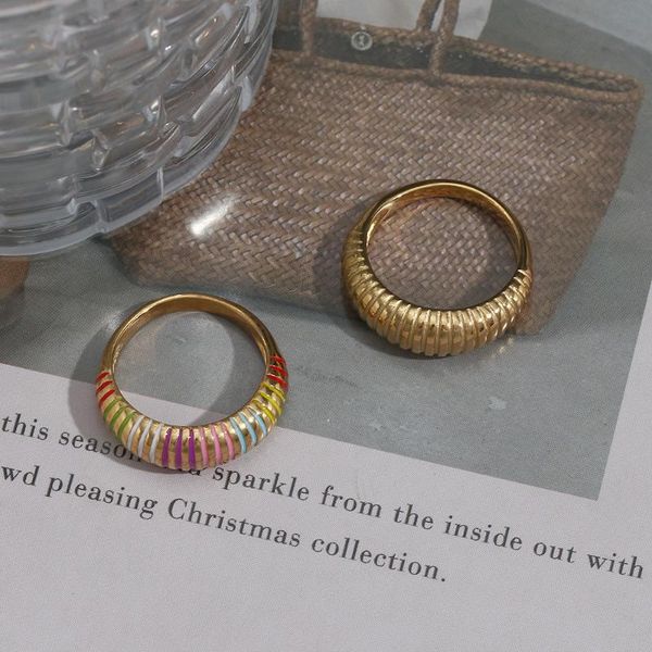 cluster rings arrival trendy stainless steel gold plated waterproof tarnish croissant colorful and stripes for women, Golden;silver
cluster rings arrival trendy stainless steel gold plated waterproof tarnish croissant colorful and stripes for women, Golden;silver