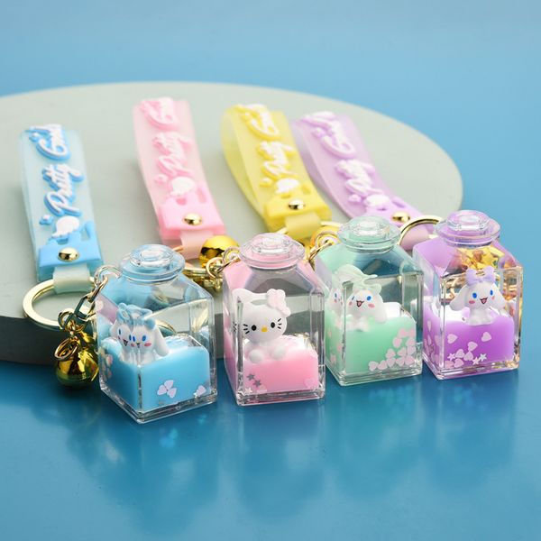 2021 fashion keychain creative jelly skin rope milk square bottle doll dog into oil keychain small gift, Silver
2021 fashion keychain creative jelly skin rope milk square bottle doll dog into oil keychain small gift, Silver